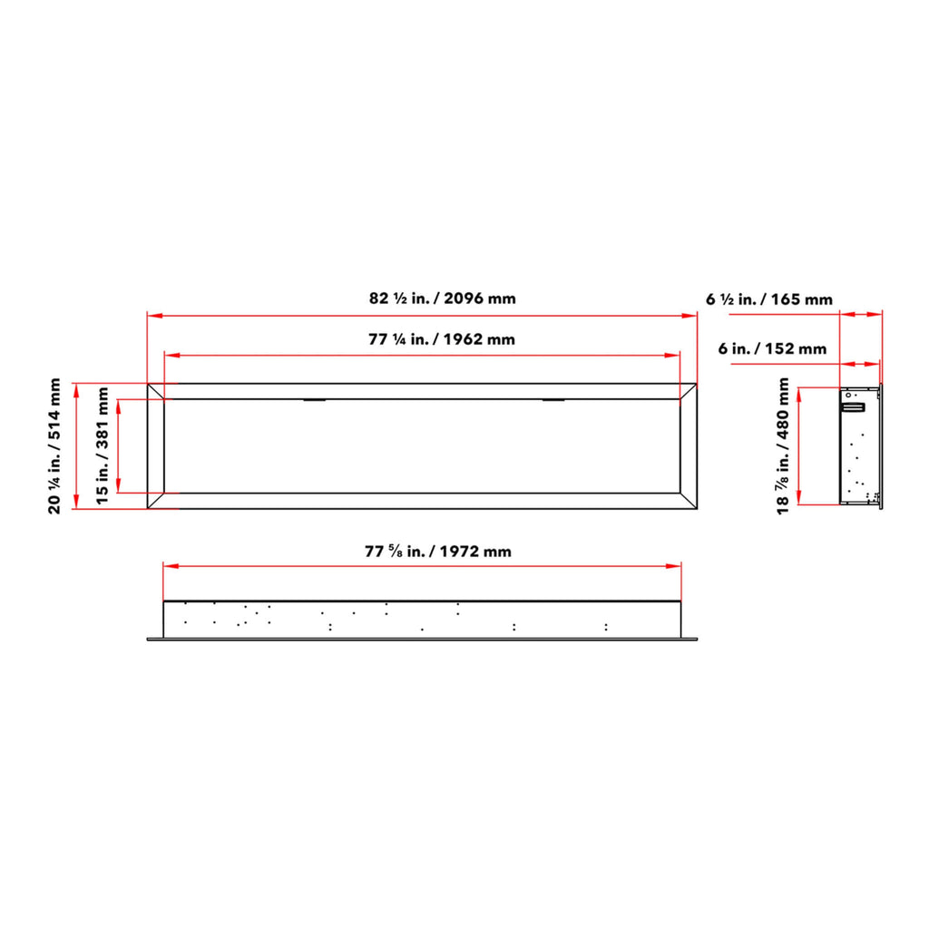 Dynasty Cascade 82-Inch Recessed Linear Electric Fireplace [DY-BTX82] (SAK30567) – SAKSBY WHOLESALE, view 5