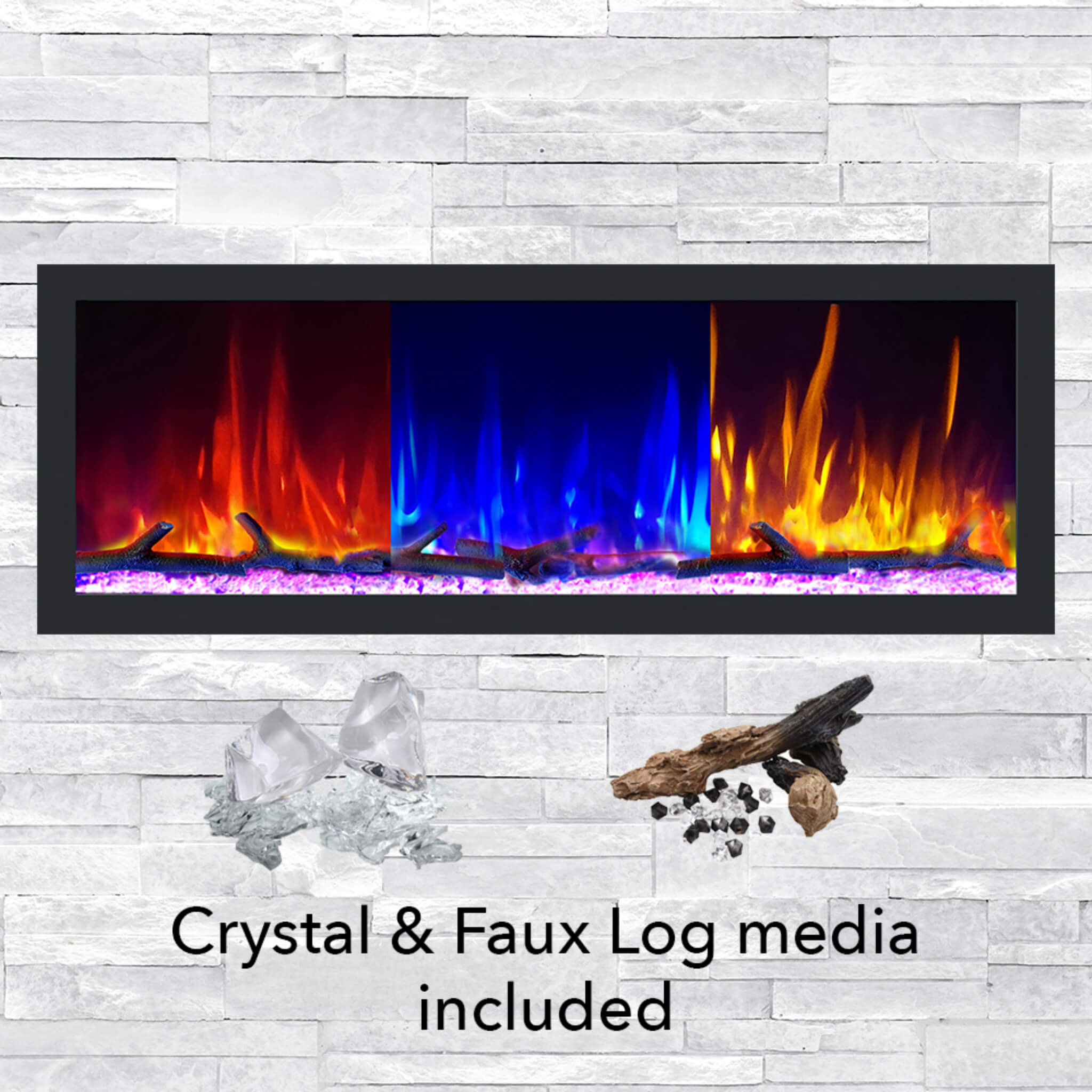 Dynasty Cascade 64-Inch Smart Linear Electric Fireplace With Front Facing Heater [DY-BTX64] (SAK15932) – SAKSBY WHOLESALE, vi