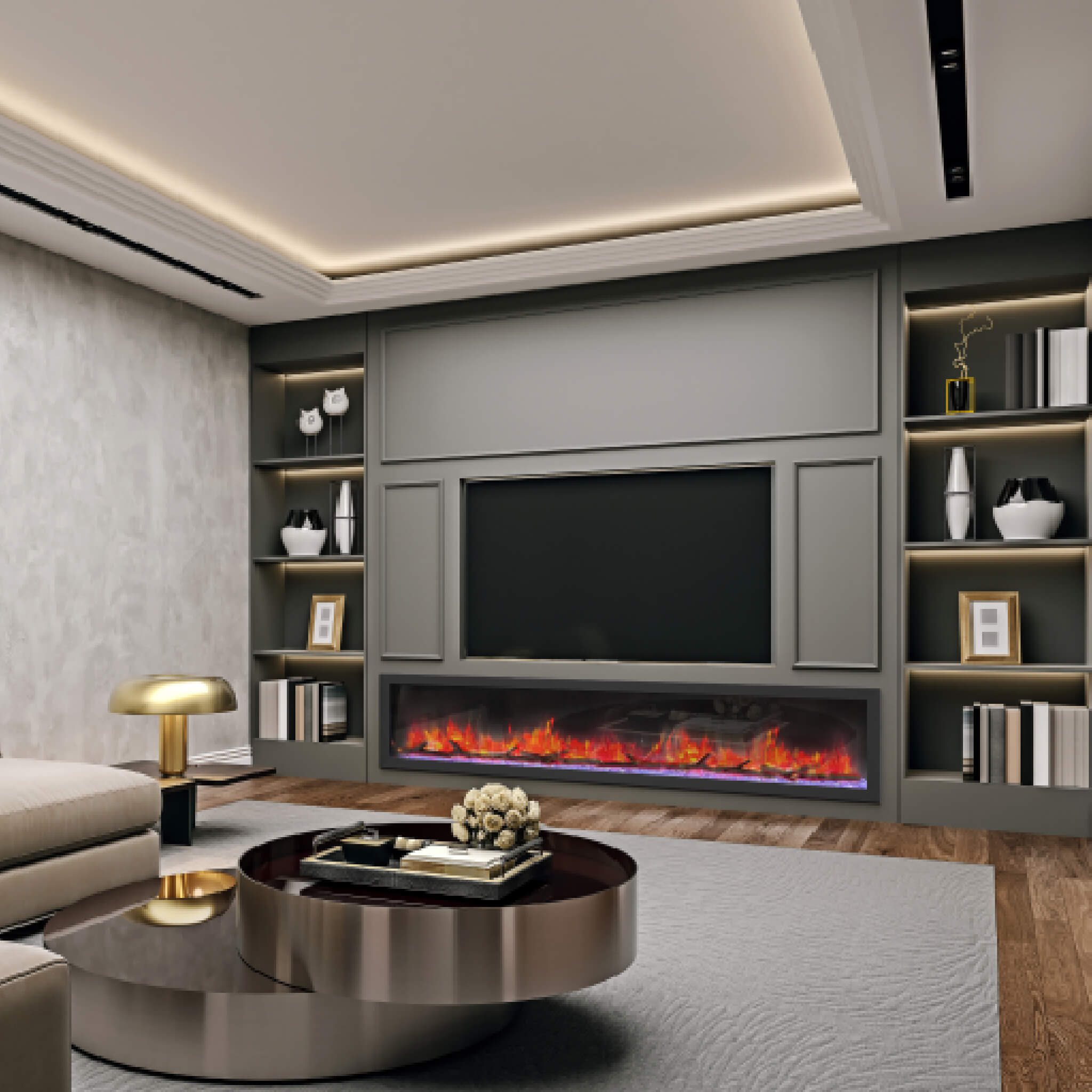 Dynasty Cascade 82-Inch Recessed Linear Electric Fireplace [DY-BTX82] (SAK30567) – SAKSBY WHOLESALE, view 8