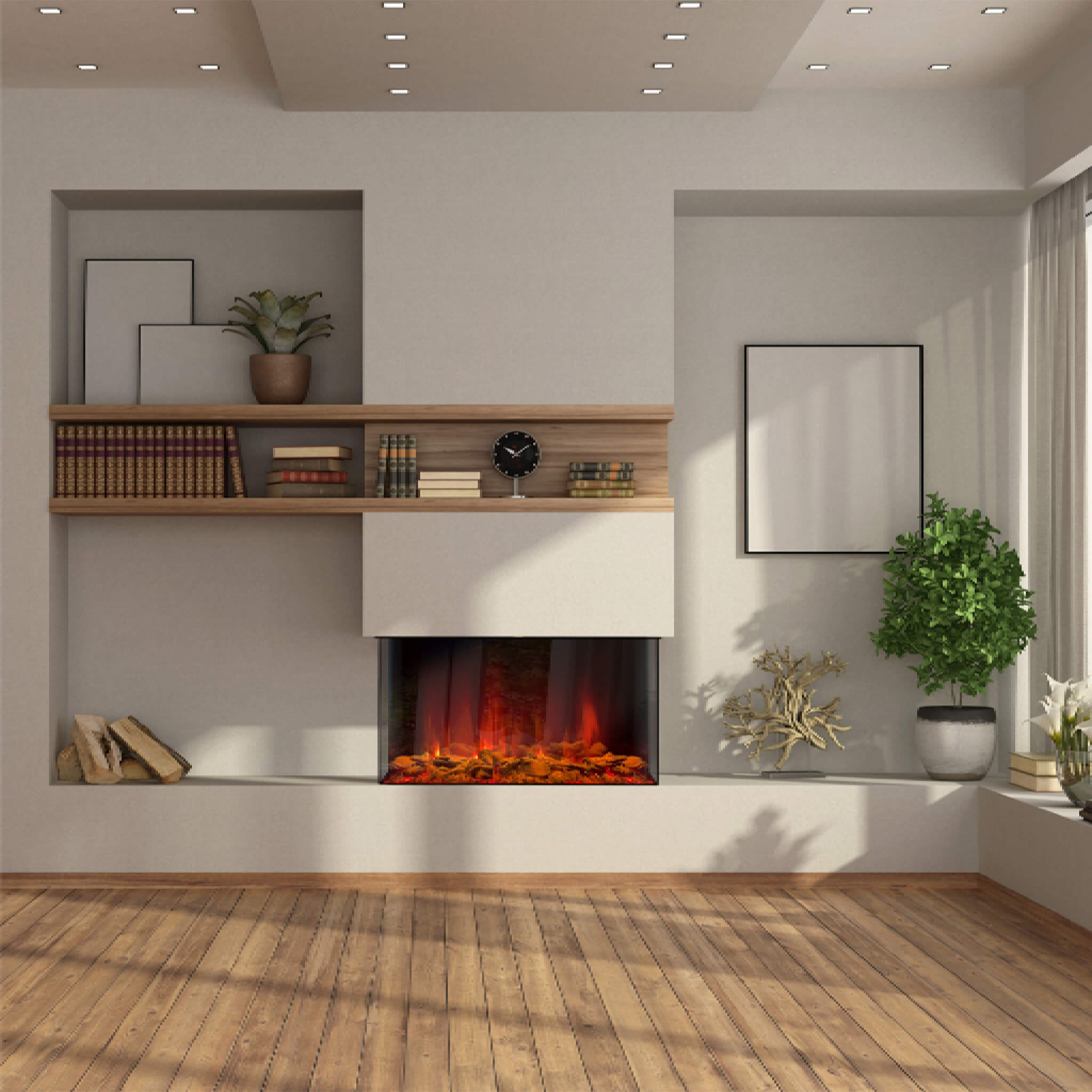 Dynasty Melody 35-Inch Multi-Sided Smart Electric Fireplace With Auto Shut Off [DY-BTS35] (SAK87490) – SAKSBY WHOLESALE, view