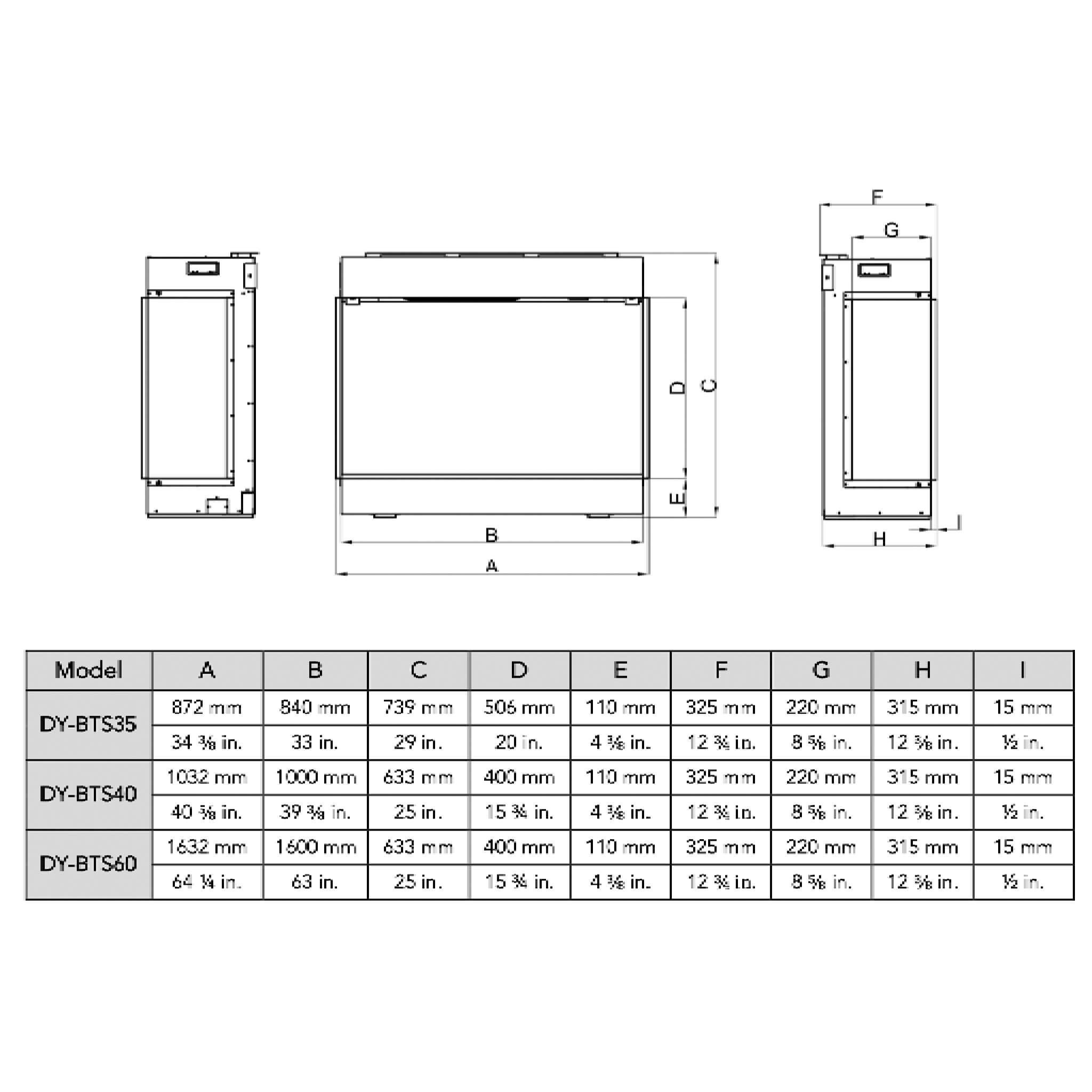 Dynasty Melody 64-Inch Built-In 3 Sided Smart Electric Fireplace [DY-BTS60] (SAK79345) – SAKSBY WHOLESALE, view 4