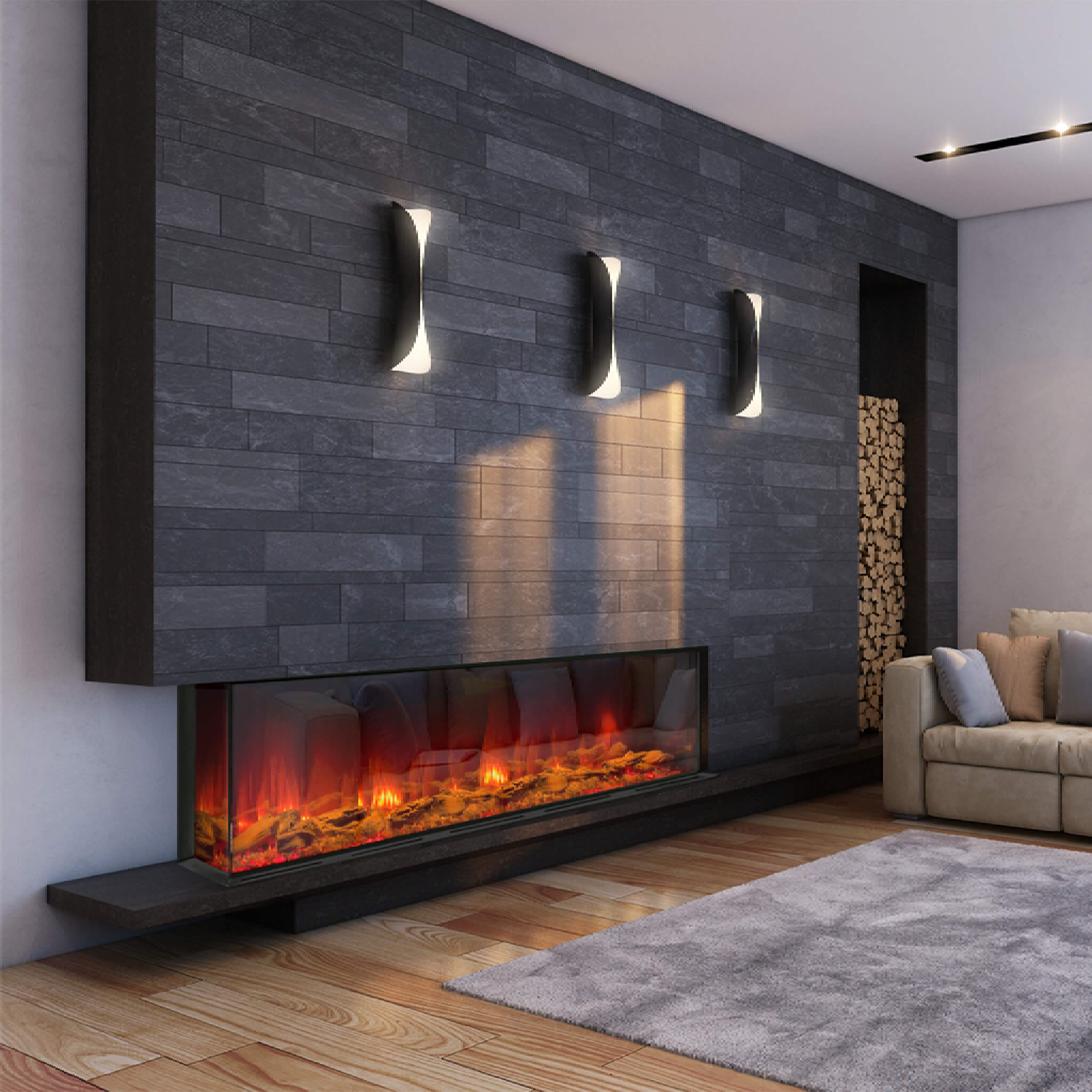 Dynasty Melody 64-Inch Built-In 3 Sided Smart Electric Fireplace [DY-BTS60] (SAK79345) – SAKSBY WHOLESALE, view 7