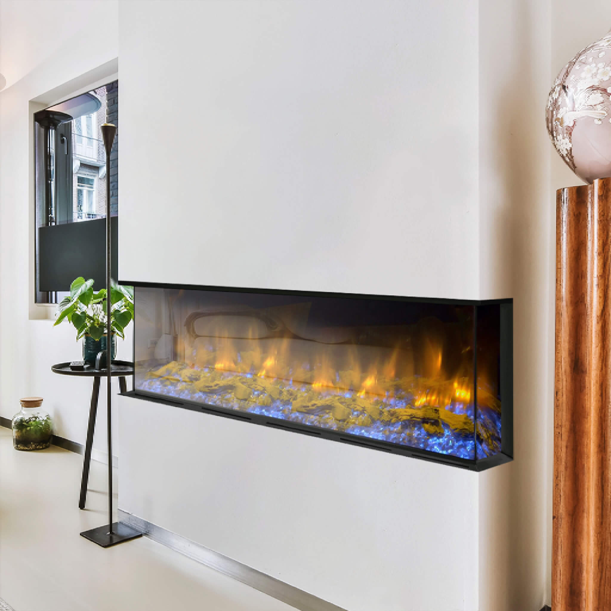 Dynasty Melody 64-Inch Built-In 3 Sided Smart Electric Fireplace [DY-BTS60] (SAK79345) – SAKSBY WHOLESALE, view 8