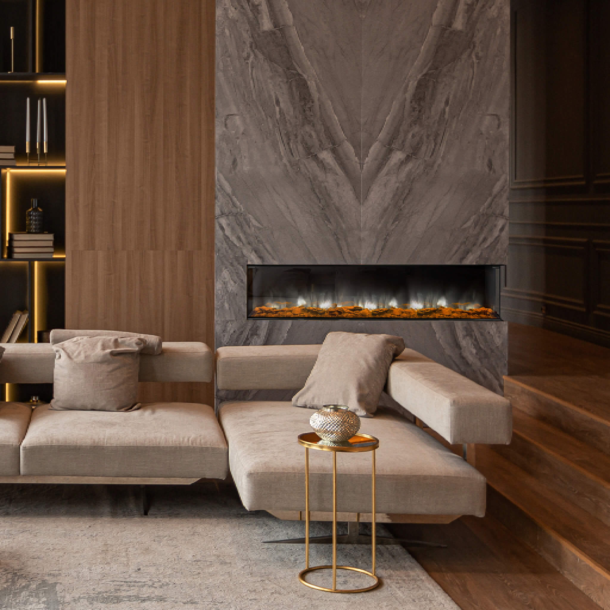 Dynasty Melody 64-Inch Built-In 3 Sided Smart Electric Fireplace [DY-BTS60] (SAK79345) – SAKSBY WHOLESALE, view 5