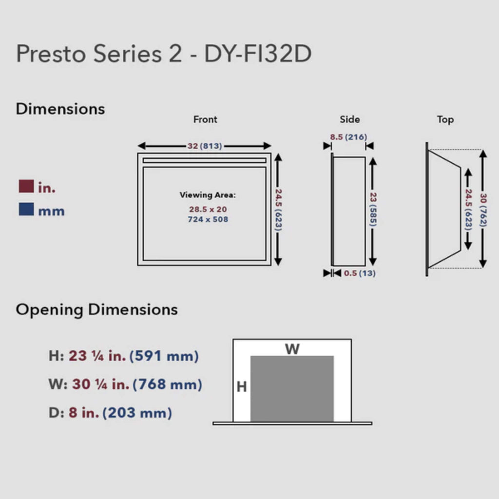 Dynasty Presto 32-Inch Vent Free Electric Firebox Insert With Multifnction Remote Control [DY-FI32D] (SAK54792) – SAKSBY WHOL