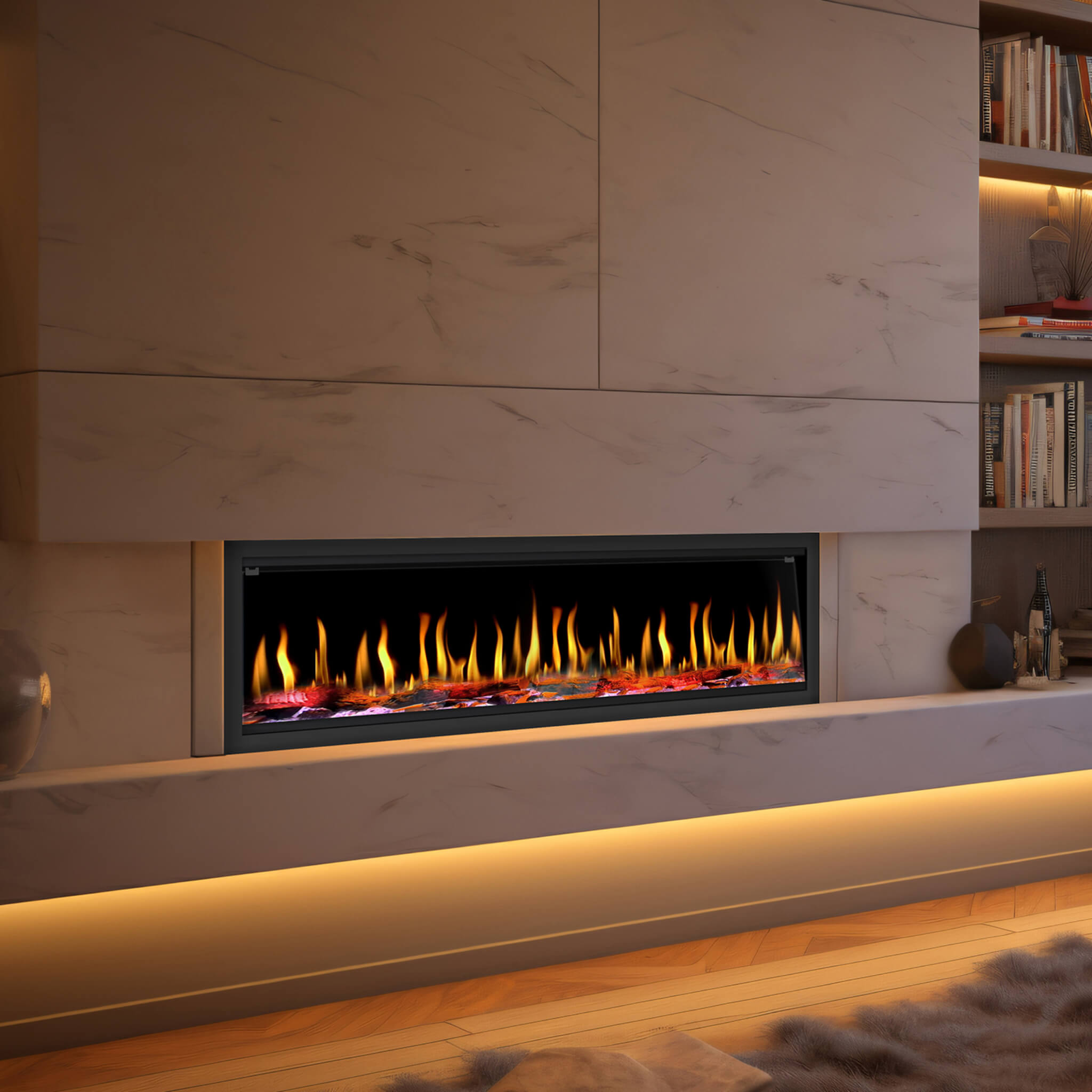 Dynasty Tempo 63-Inch Virtual Linear Electric Fireplace With Multifunction Remote Control [DY-FVX63] (SAK20385) – SAKSBY WHOL