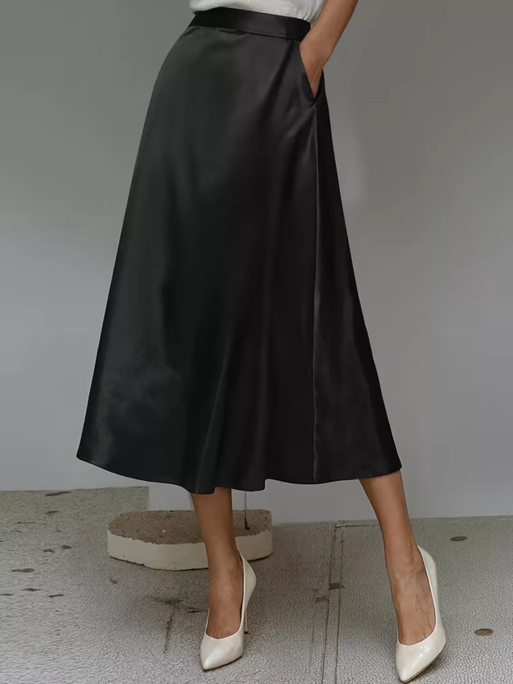 Satin Midi Skirt