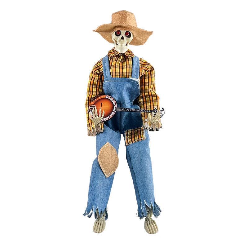 Light-Up Guitarist Skeleton: Spooky Halloween Decoration