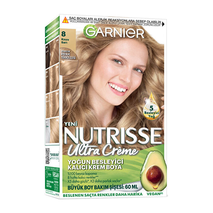 Garnier Nutrisse Intense Nourishing Permanent Hair Color 8 Dark Blonde | 60ML