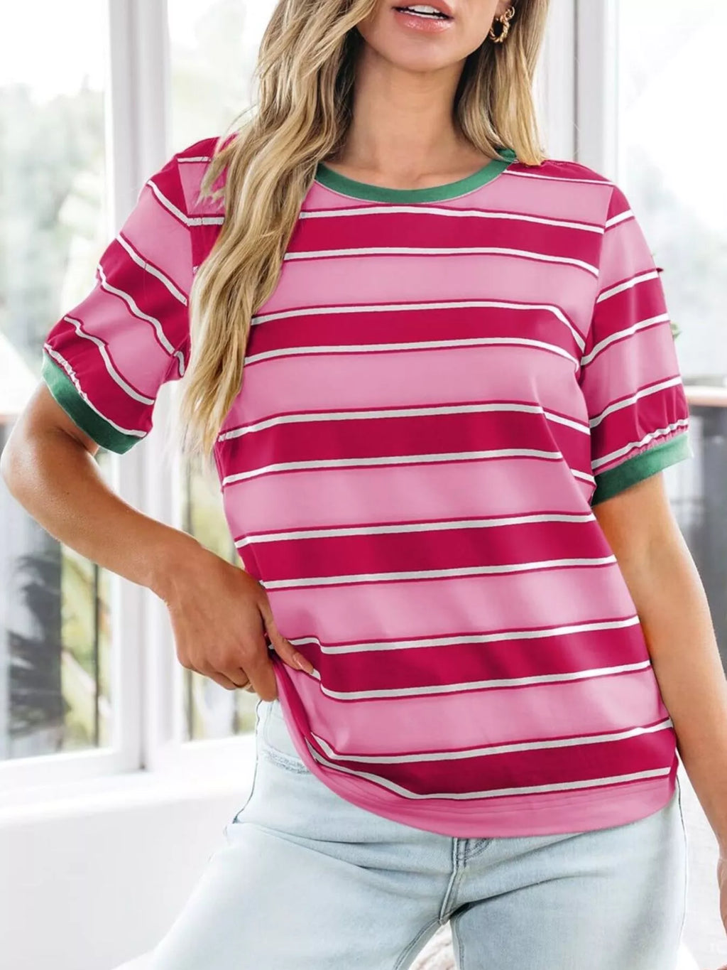 Striped Crew Neck T-Shirt