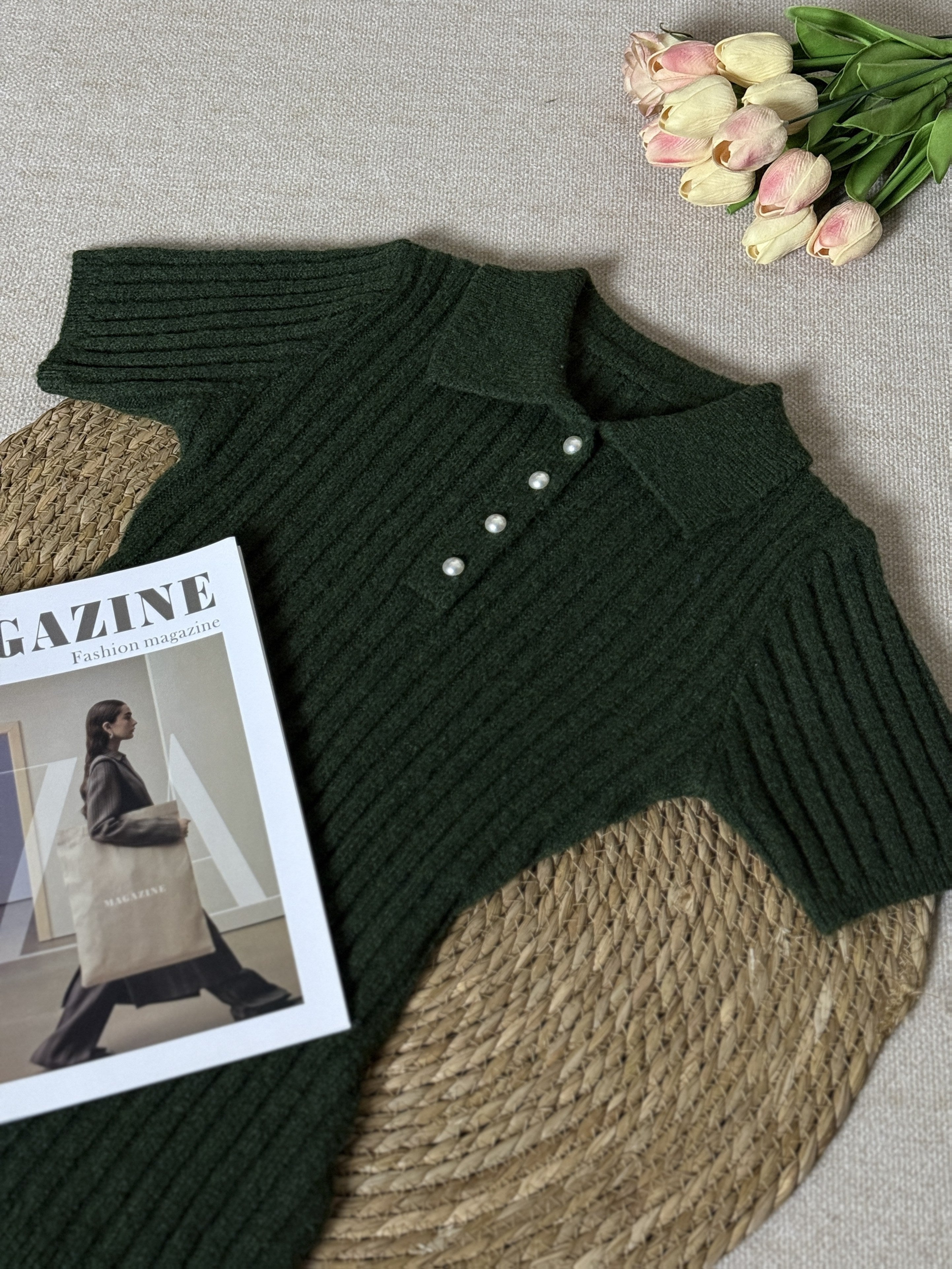 MyClosetAid Short Sleeve Sweater Dress — back view