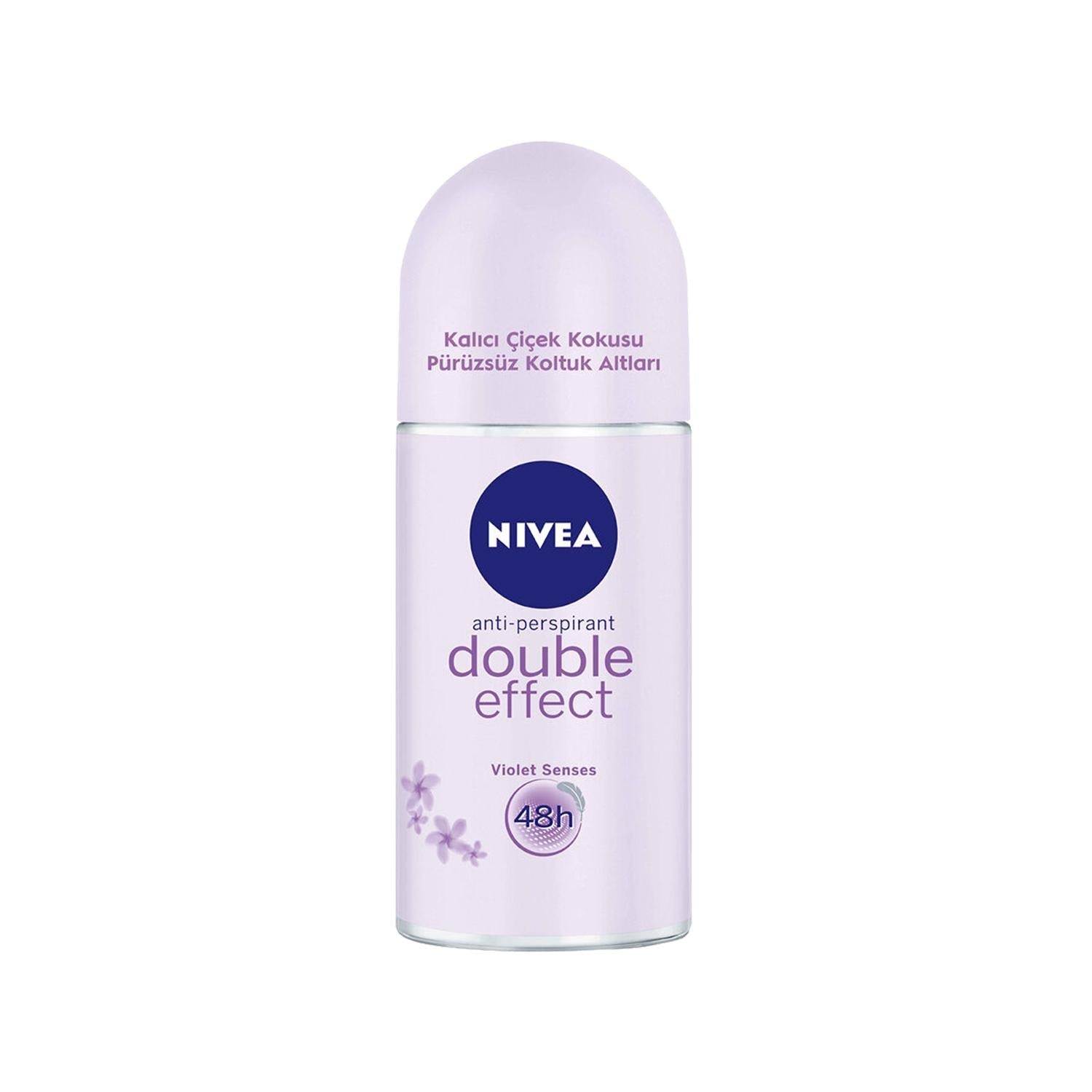 Nivea Double Effect Roll-On Deodorant - 50 ml Antiperspirant for Effective Odor Protection