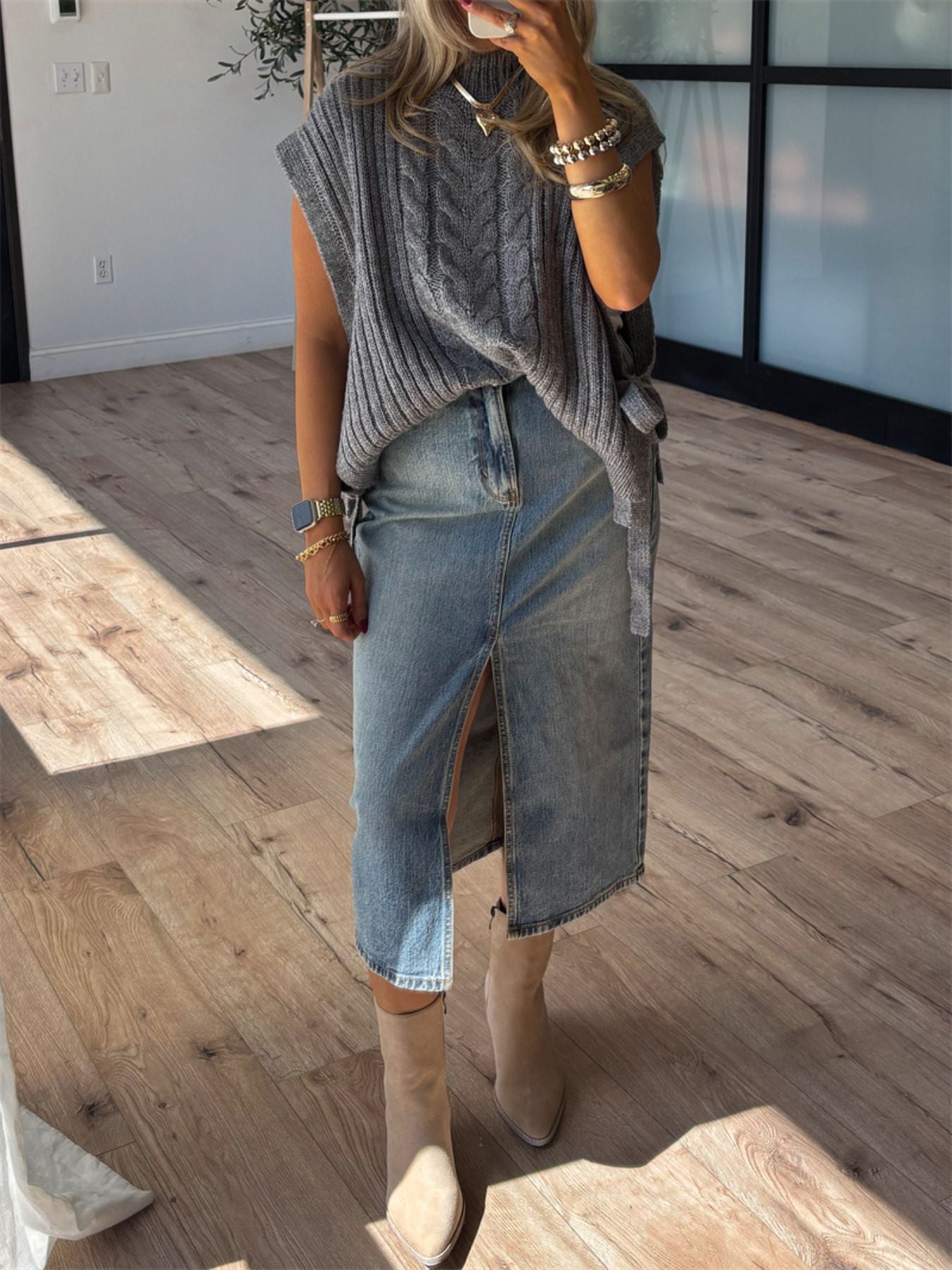 Cable Knit Sweater Vest