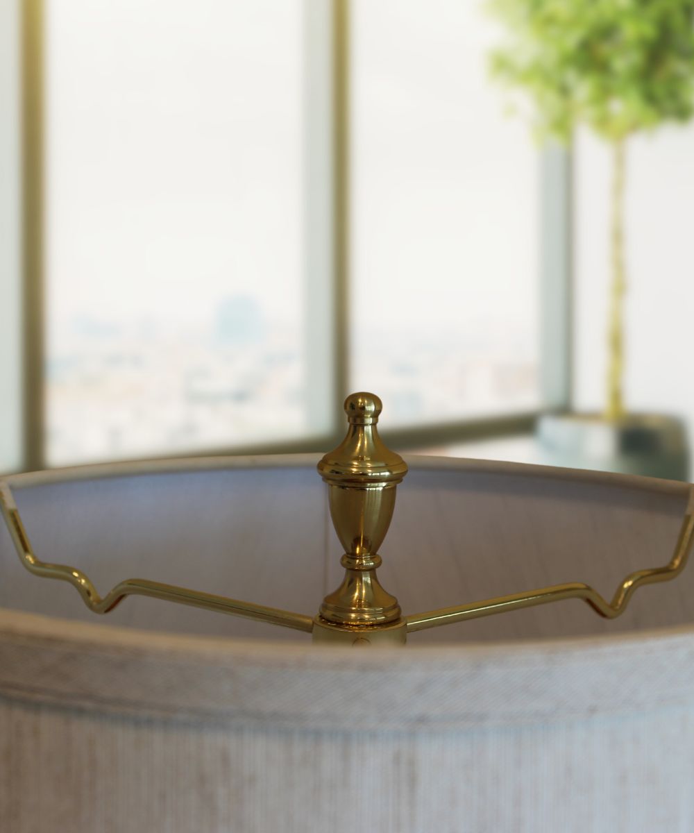 Decorative Spire Lamp Finial Polished Brass, 2.3"h – LampsUSA, view 2