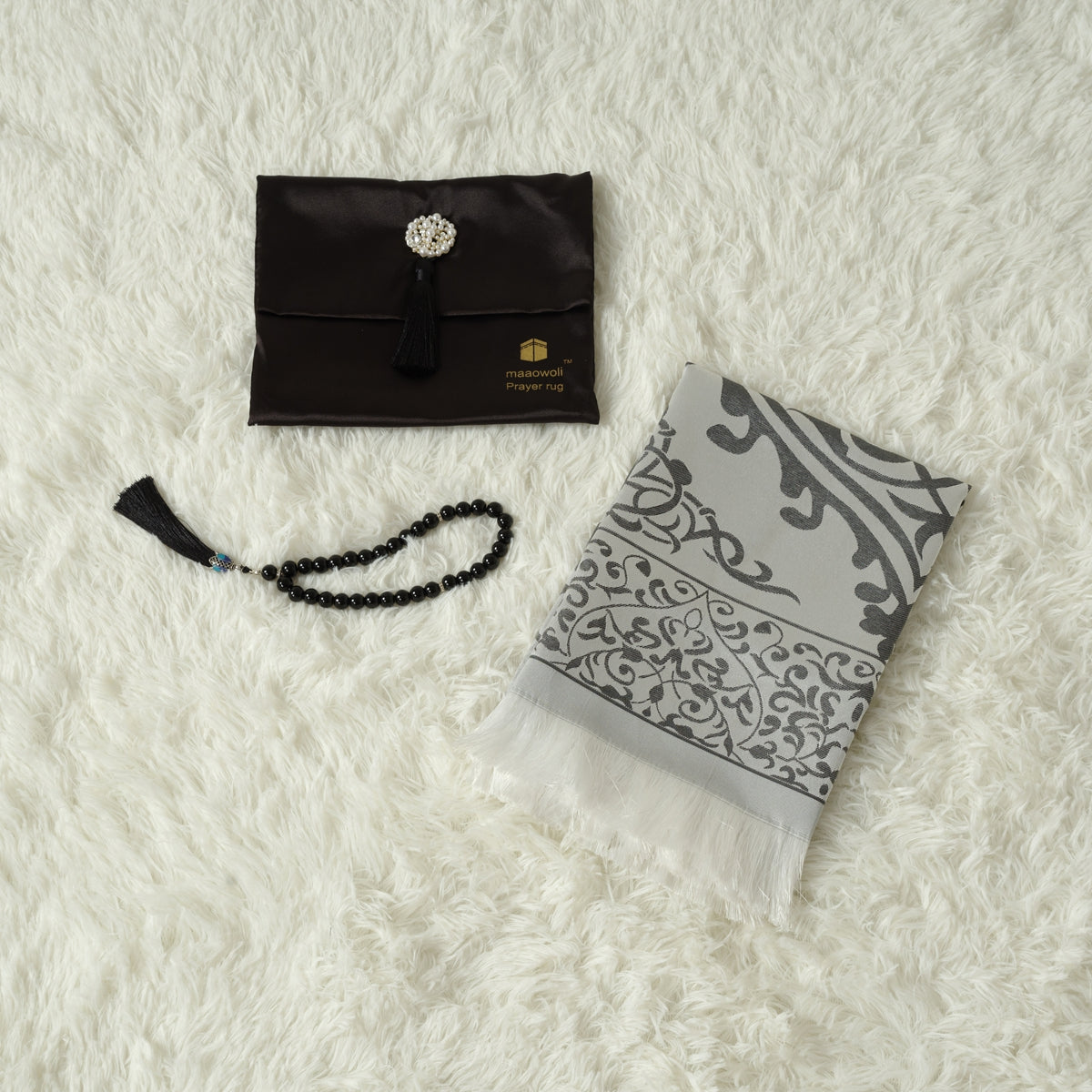 Mariam's Collection Mariam's Collection New Luxury Prayer Mat and Tasbeeh Set (MR056) — detail shot 6