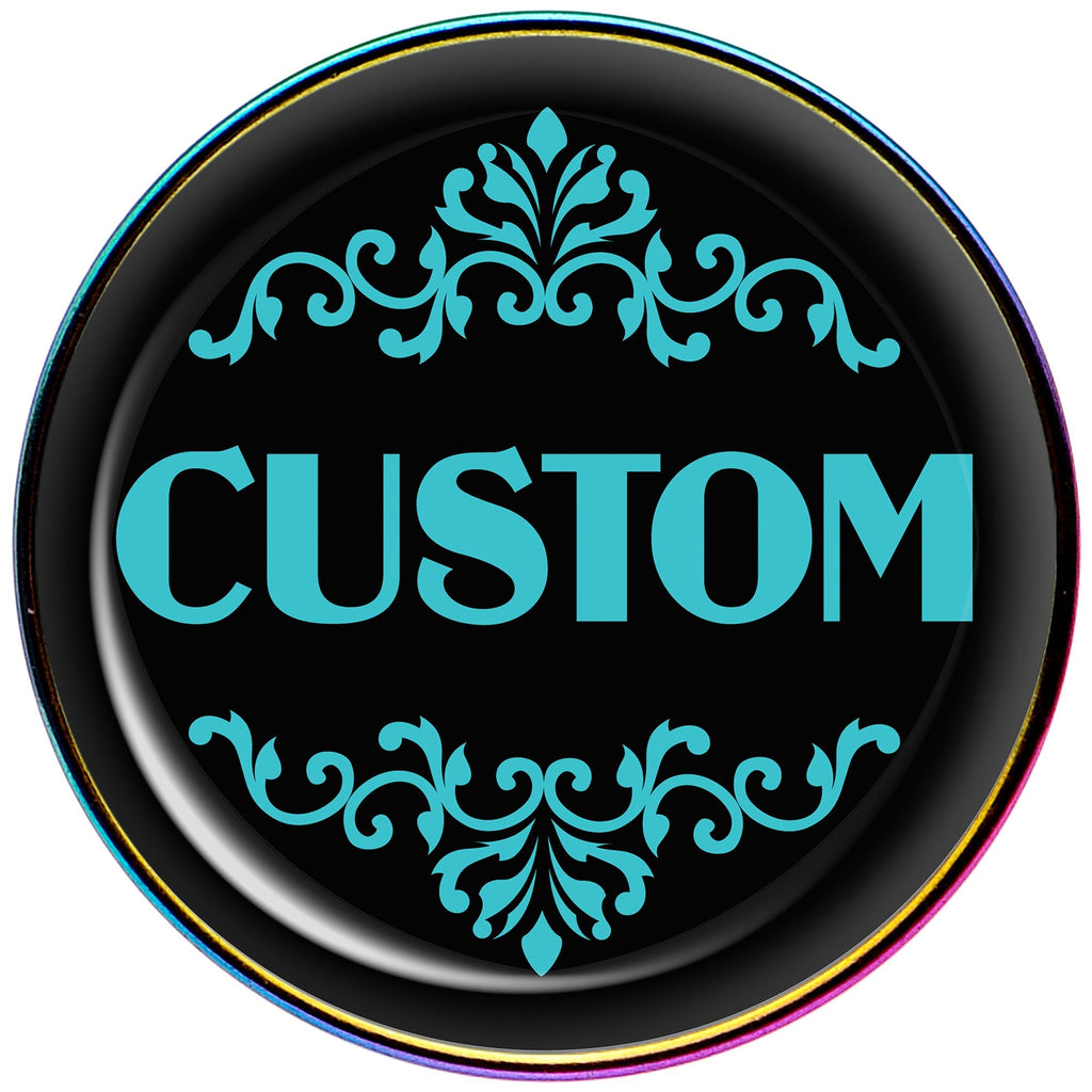 BodyCandy Custom Teal Personalized Name Rainbow Barbell Tongue Ring — construction detail