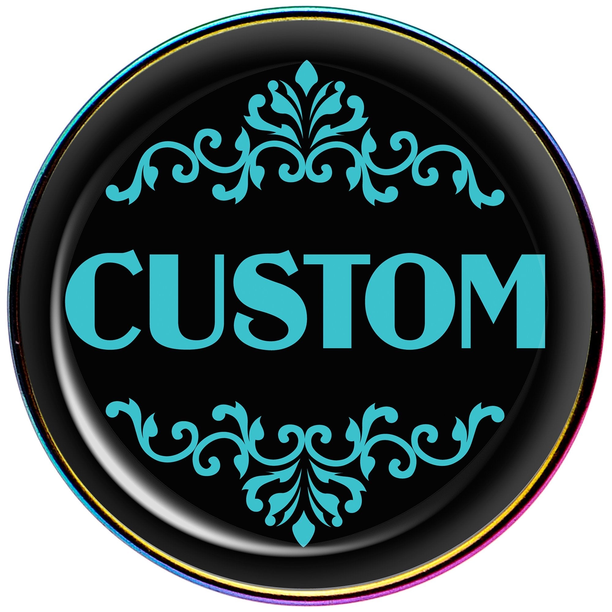 BodyCandy Custom Teal Personalized Name Rainbow Barbell Tongue Ring — construction detail
