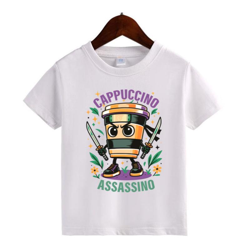 Pasimax Italian Meme Character T-Shirt for Kids — side view