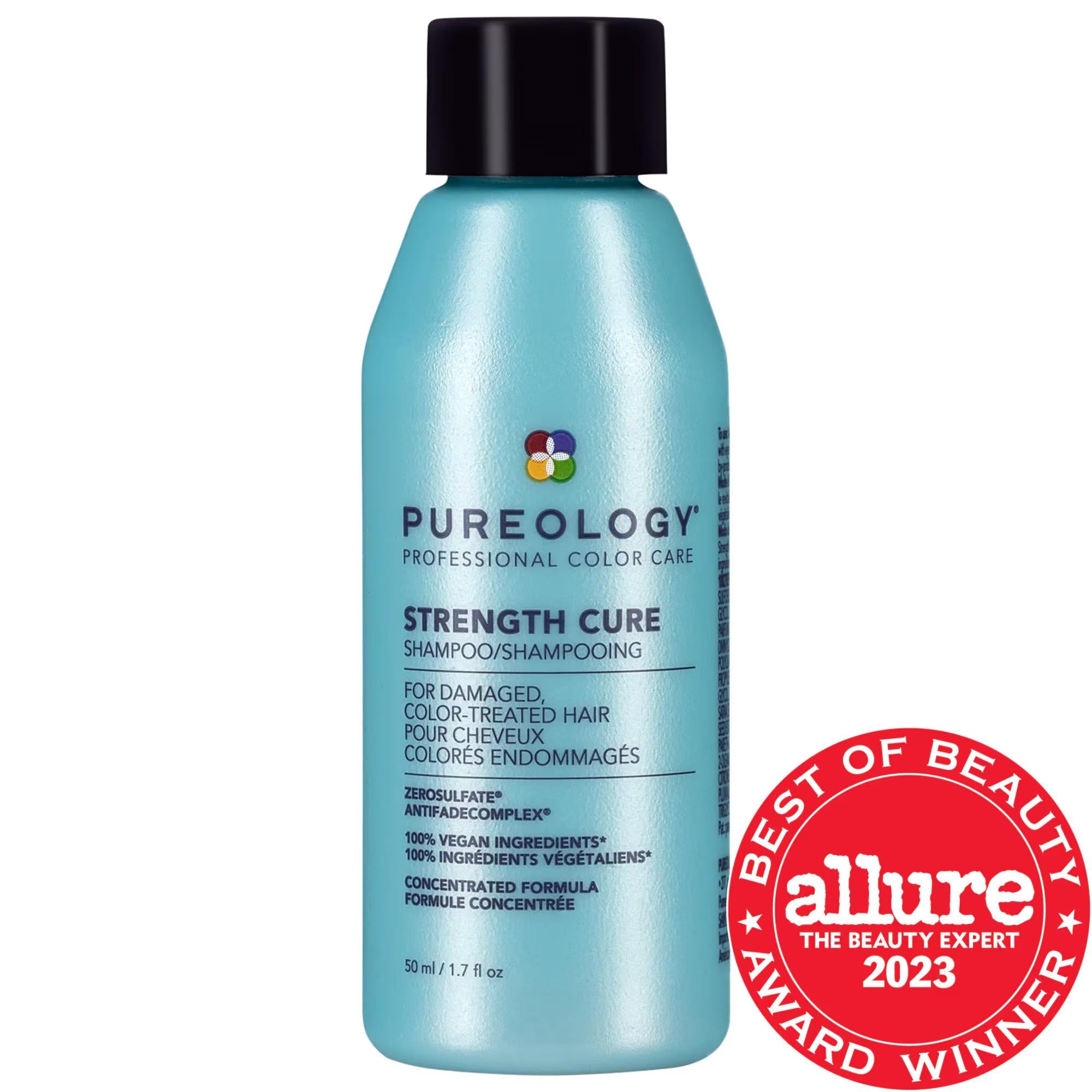 Mini Strength Cure Sulfate-Free Shampoo for Damaged Hair - Strengthens, Hydrates, and Protects Color - Vegan, Cruelty-Free