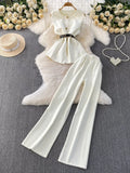 Sleeveless Top and Wide-Leg Pants Set
