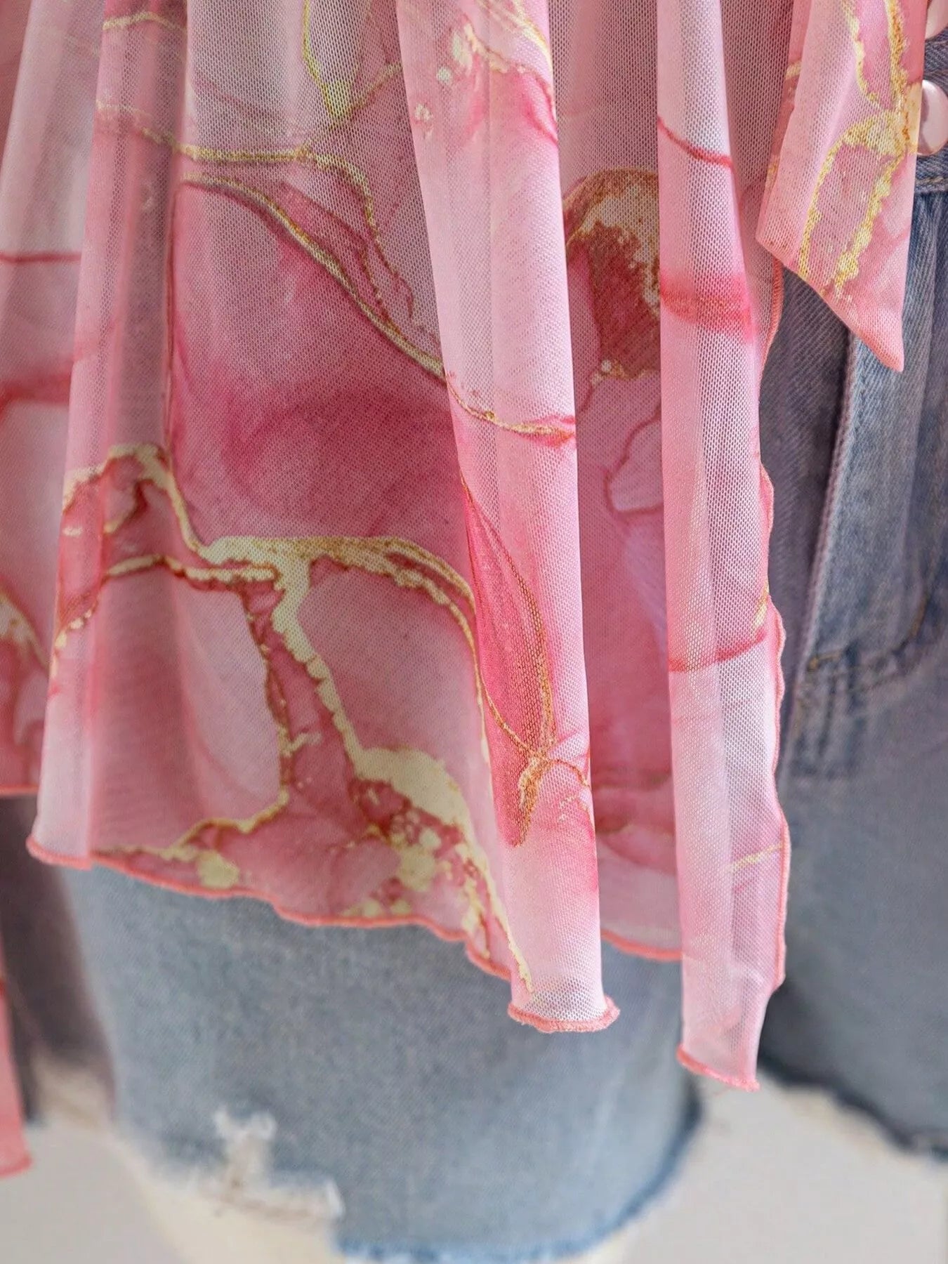 Plus Size Floral Print Chiffon Blouse