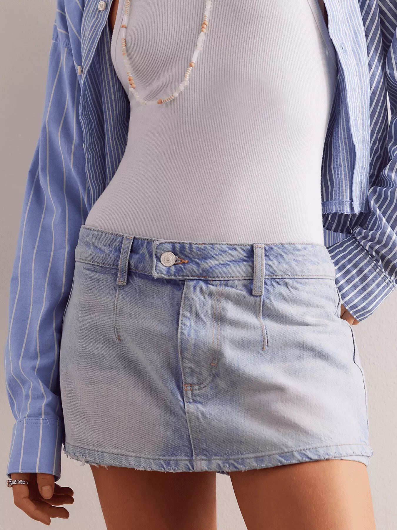 Classic Wash Denim Mini Skort