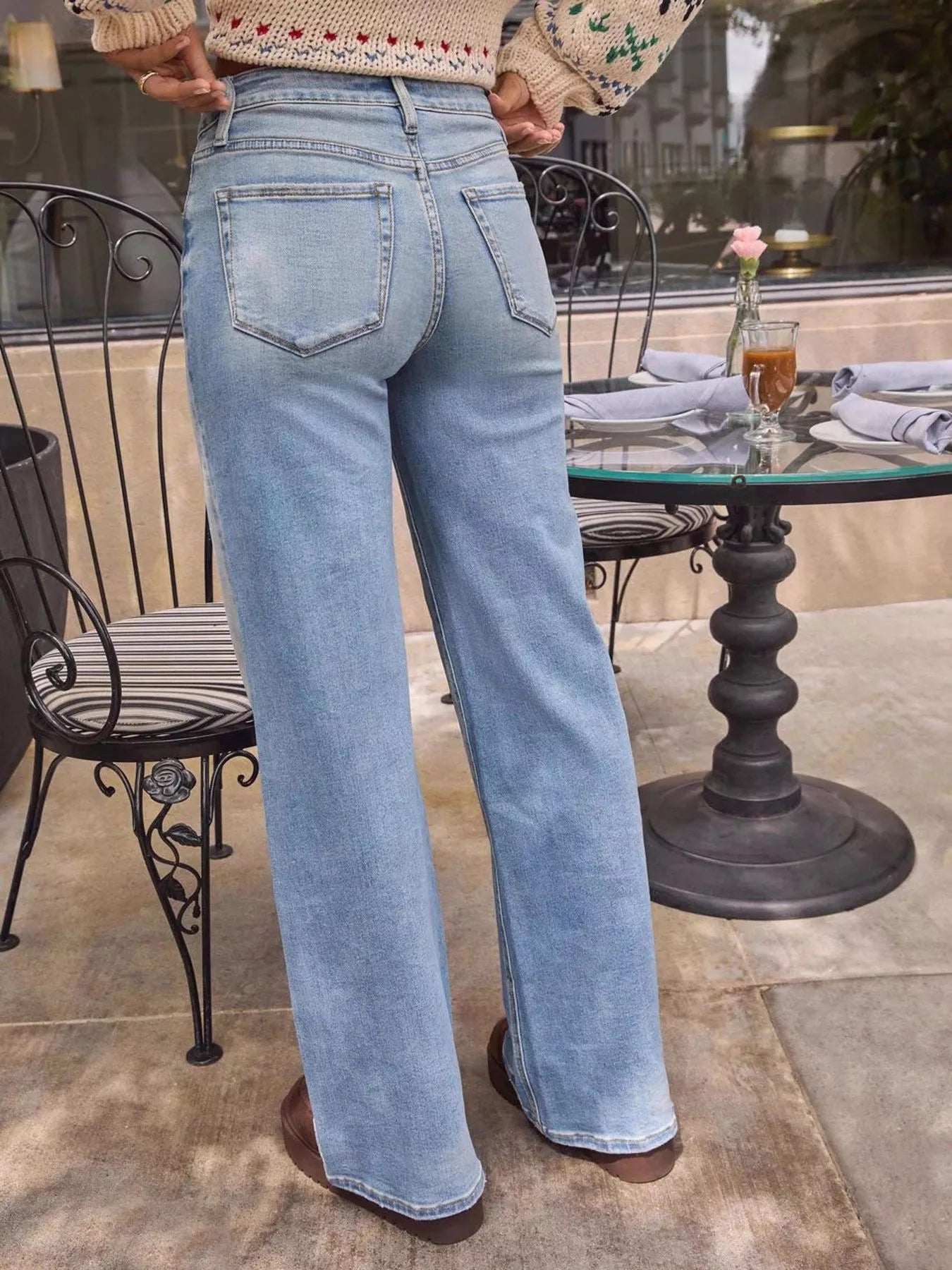 Washed Wide Leg Jeans