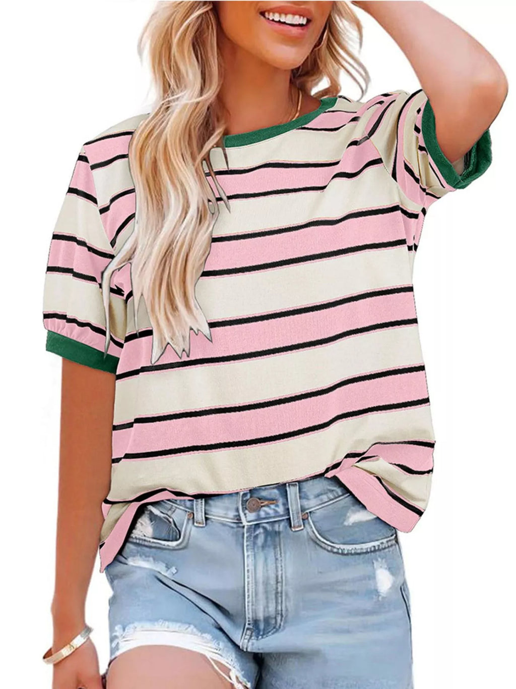Striped Crew Neck T-Shirt