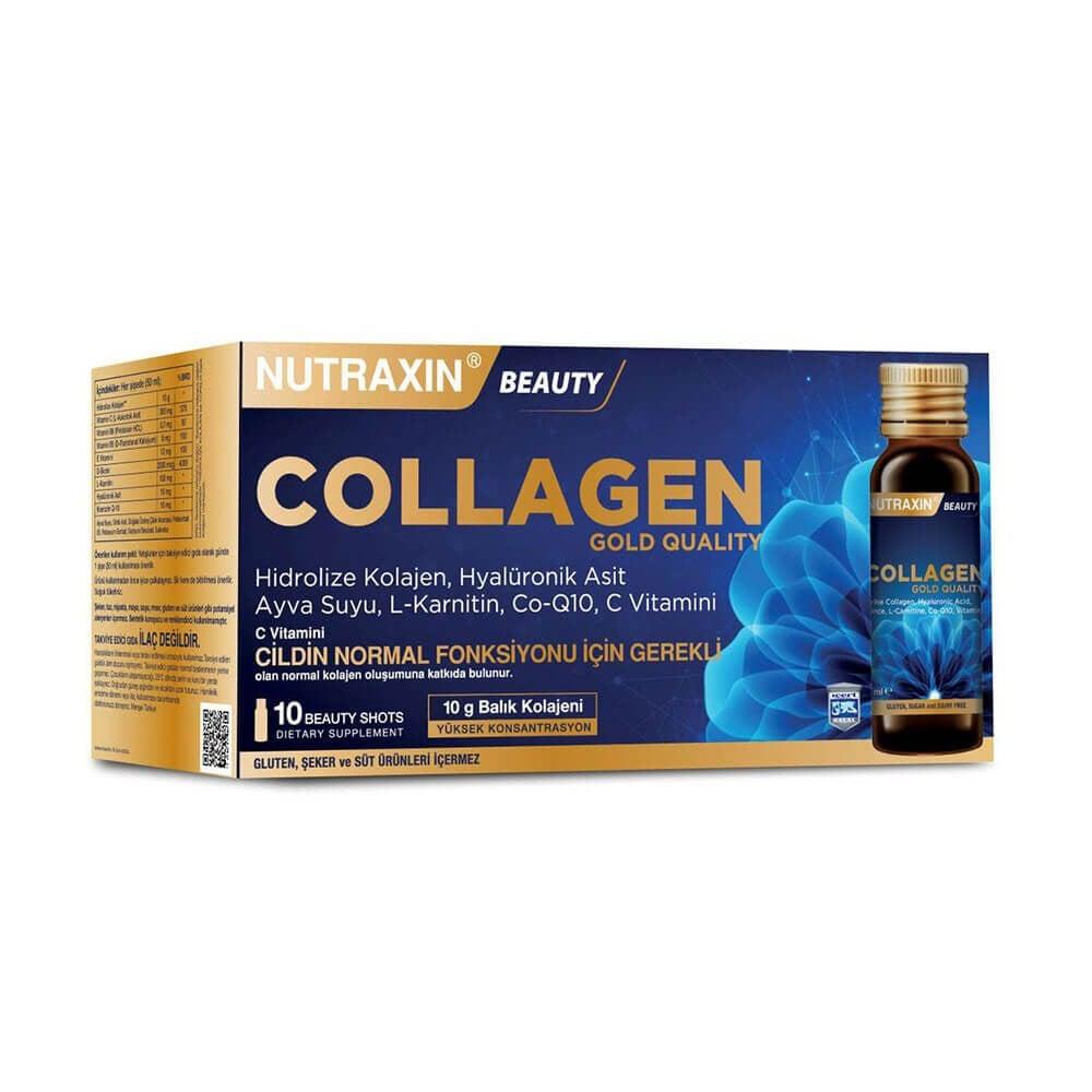 Nutraxin Beauty Collagen Drink: 10,000mg Hydrolyzed Collagen, Hyaluronic Acid, & Vitamin C - Anti-Aging Skin, Hair & Nail Support