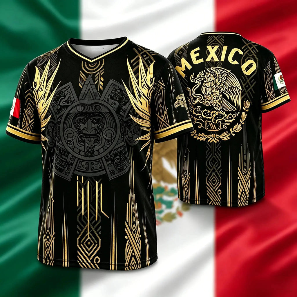 2026 Mexico Soccer V-Neck Short Sleeve Shirt – Men's & Women's Football Fan Tee, Mexican Pride Sportswear