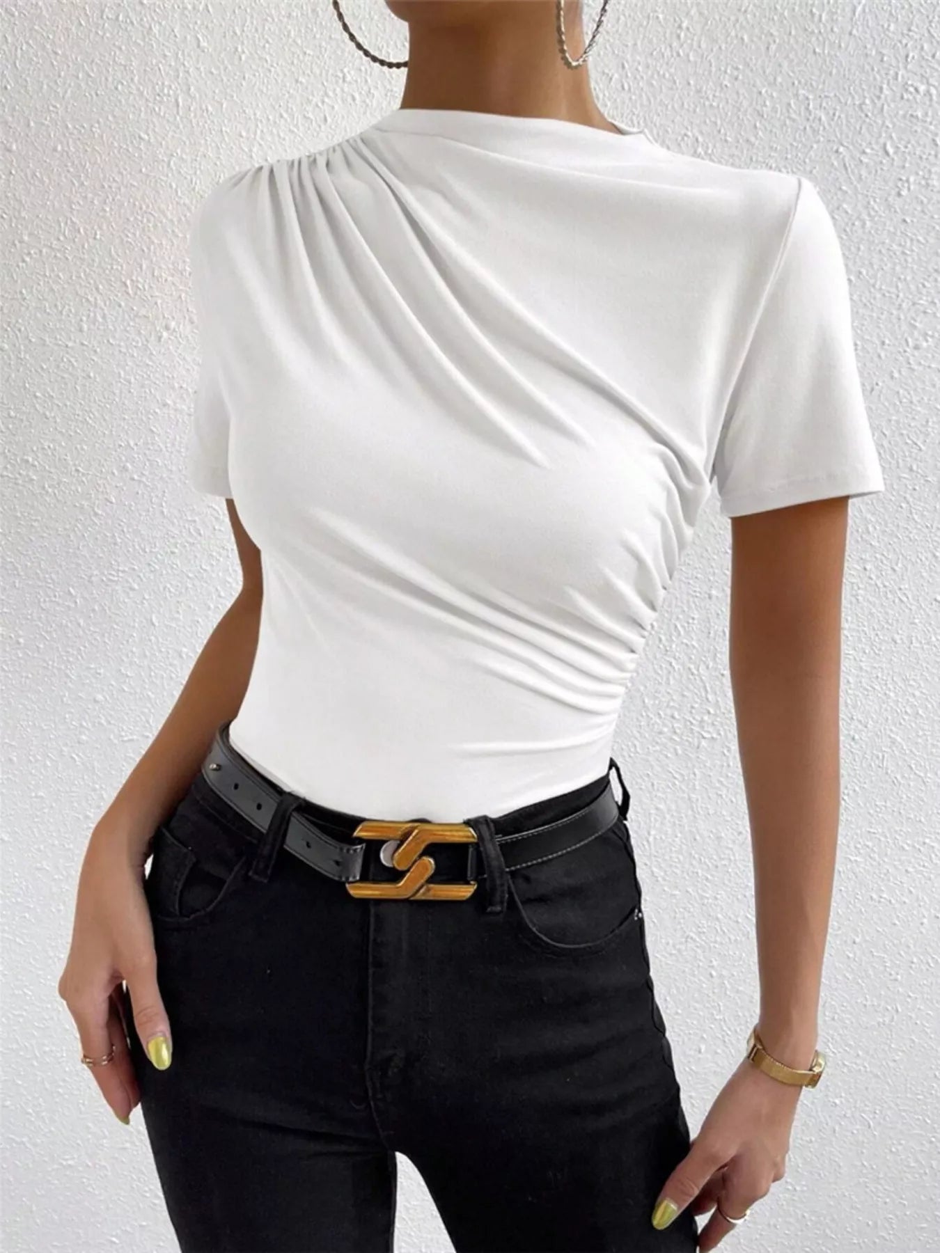 Ruched Short Sleeve T-Shirt