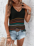 Striped V-Neck Sweater Vest
