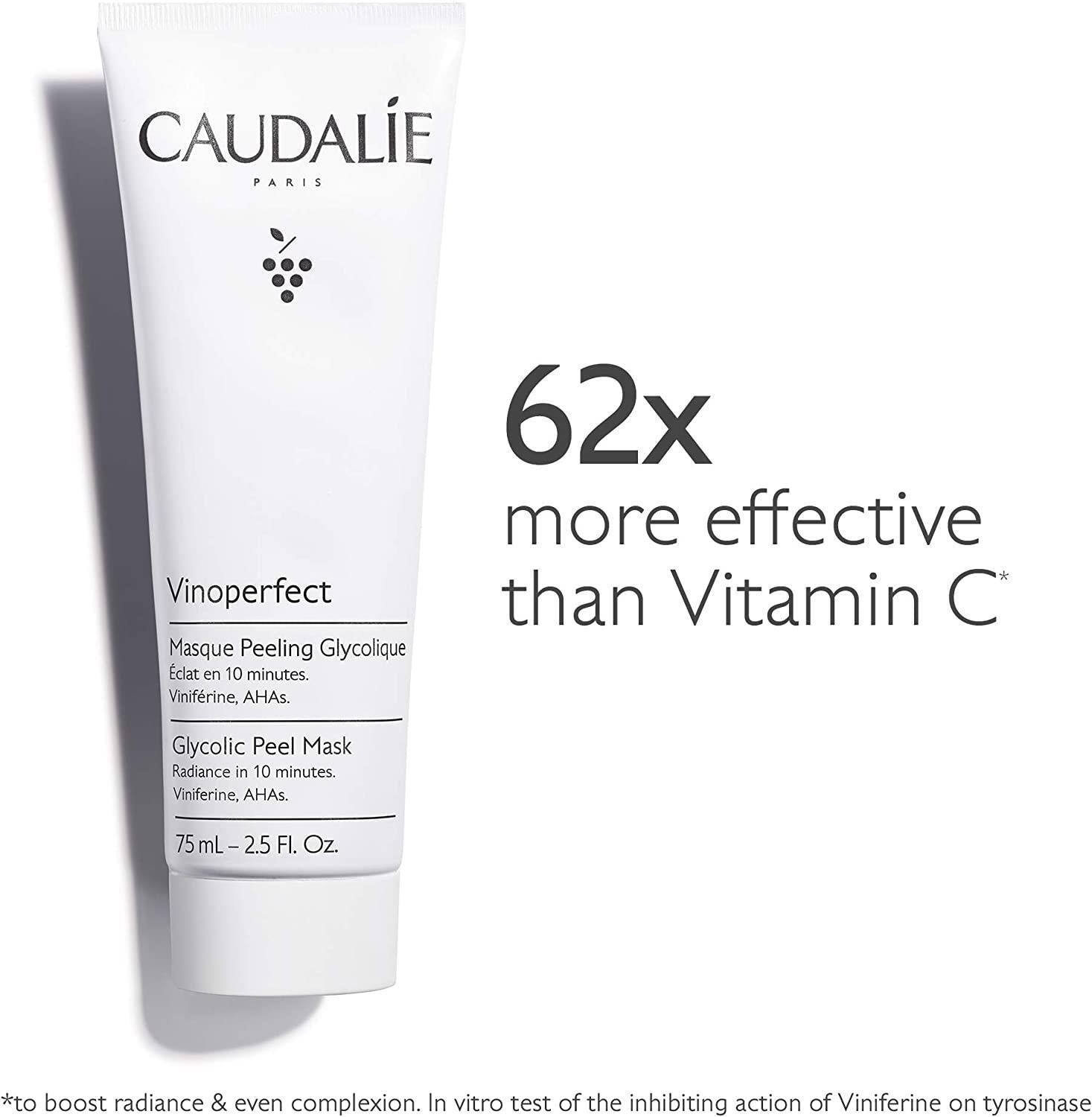 Caudalie Vinoperfect Glycolic Acid Mask - Brightening, Anti-Aging Skincare for Hyperpigmentation, 2.54 fl oz