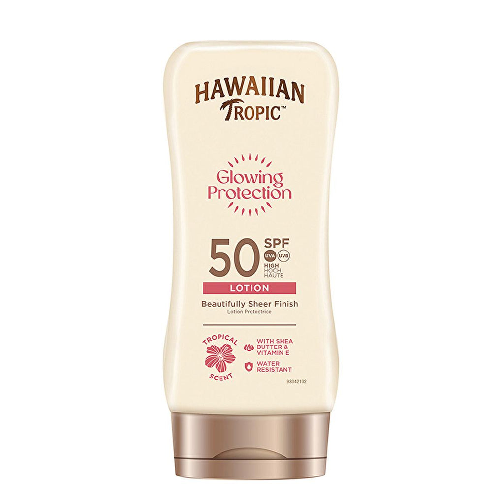 Hawaiian Tropic Glowing Protection SPF 50 Sunscreen Lotion - UVA/UVB, Vegan & Cruelty-Free, Moisturizing - 6.09 fl oz