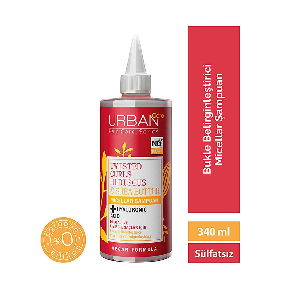 Urban Care Sulfate-Free Micellar Shampoo for Curly Hair - Gentle, Moisturizing, and Frizz-Reducing with Hibiscus & Shea Butter