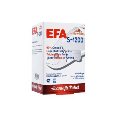 New Life Efa S-1200: High Potency Omega 3 Fish Oil Capsules | 720mg Omega-3, Gluten & Lactose-Free | Cardiovascular & Brain Health
