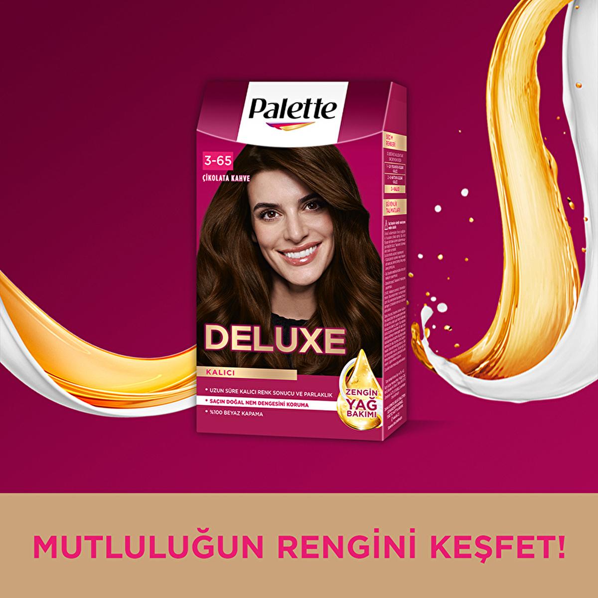 Palette Deluxe Chocolate Brown Hair Dye: Long Lasting, Rich Color & Shine - Permanent Hair Color 3-65 ‚ikolata Kahve
