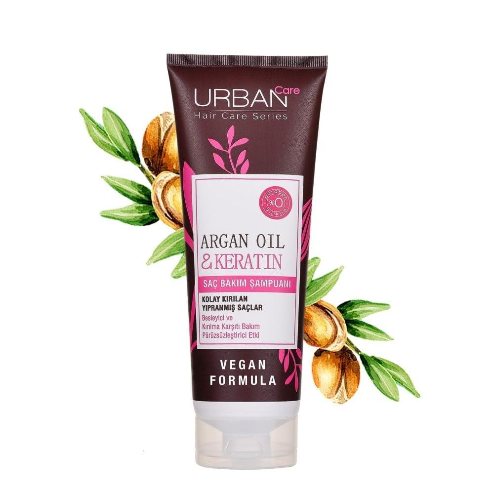 Urban Care Argan Oil & Keratin Shampoo: Repairs, Strengthens & Shines Ð Vegan, Cruelty & Silicone-Free Ð For Damaged, Breaking Hair (8.45 fl oz)