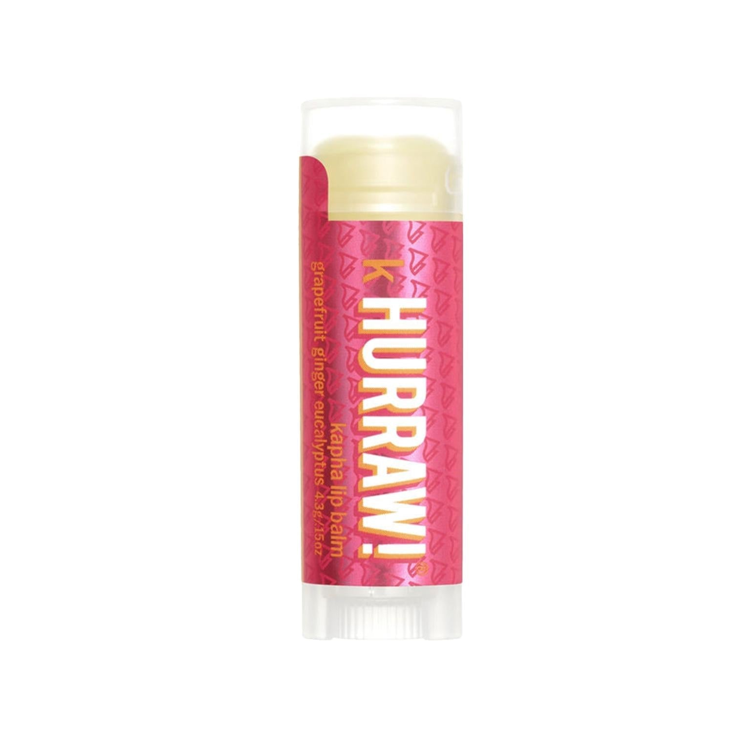 Hurraw Natural Lip Balm Grapefruit Ginger Eucalyptus 4.8g - Organic Lip Care with Refreshing Taste