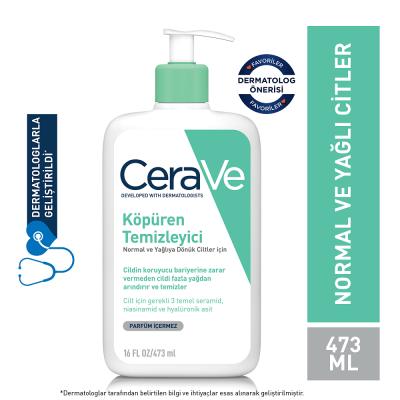 CeraVe Foaming Facial Cleanser for Normal to Oily Skin - Gentle, Non-Comedogenic & Hydrating