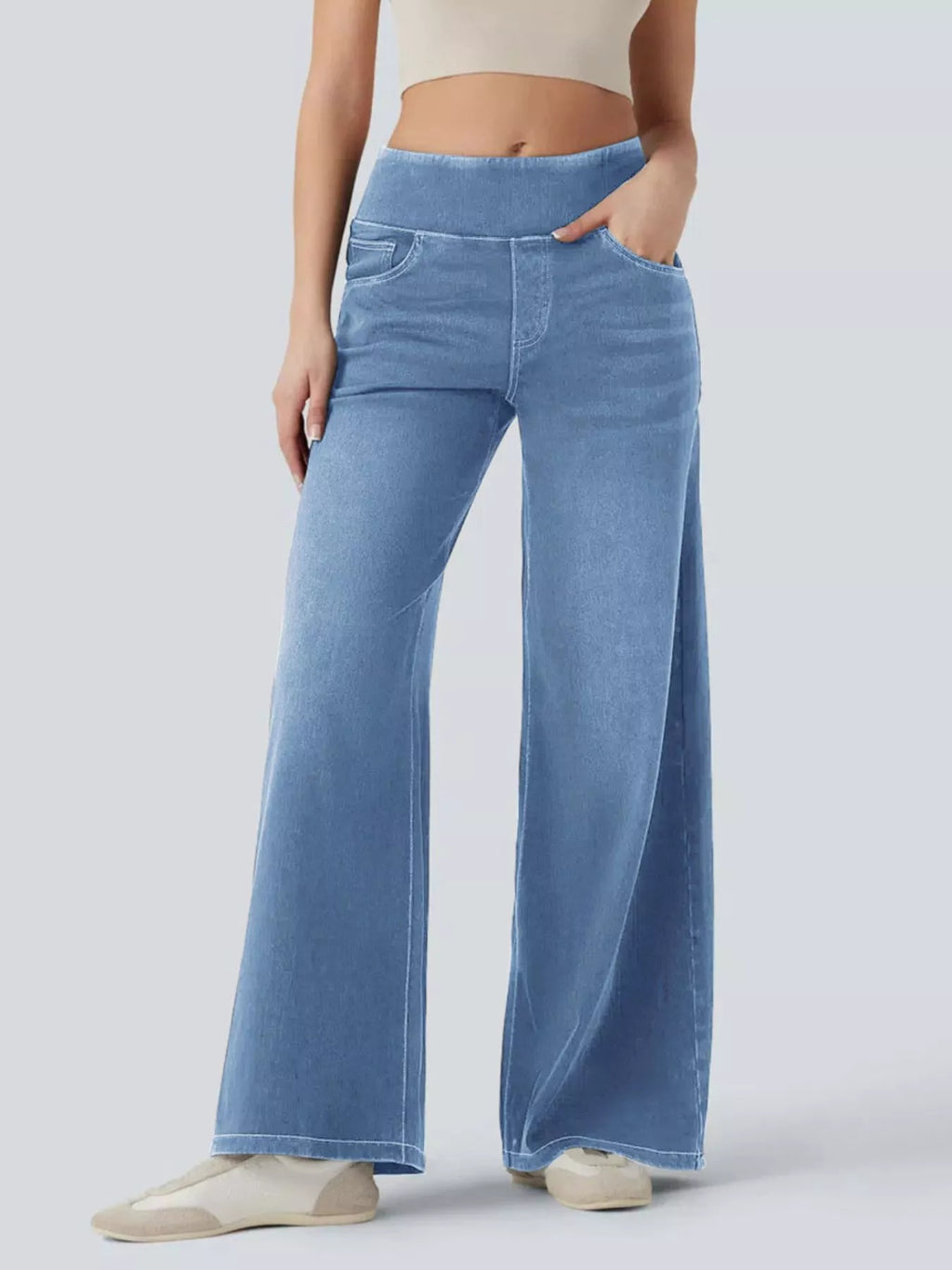 High-Waisted Wide Leg Jeans