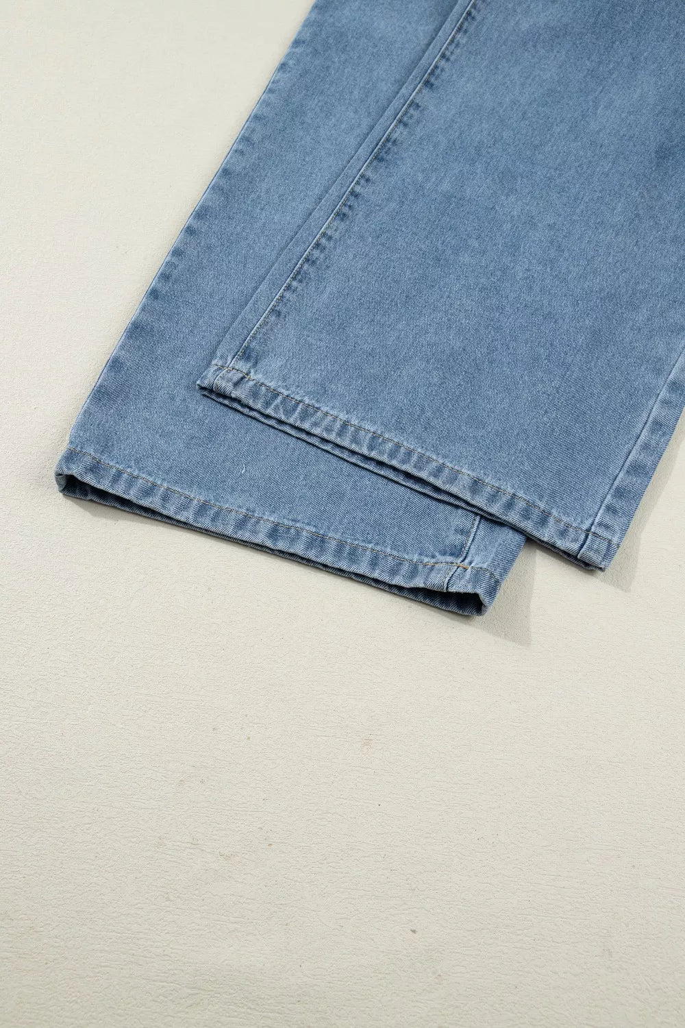 Pleated Wide Leg Retro Pocketed Denim Jumpsuit