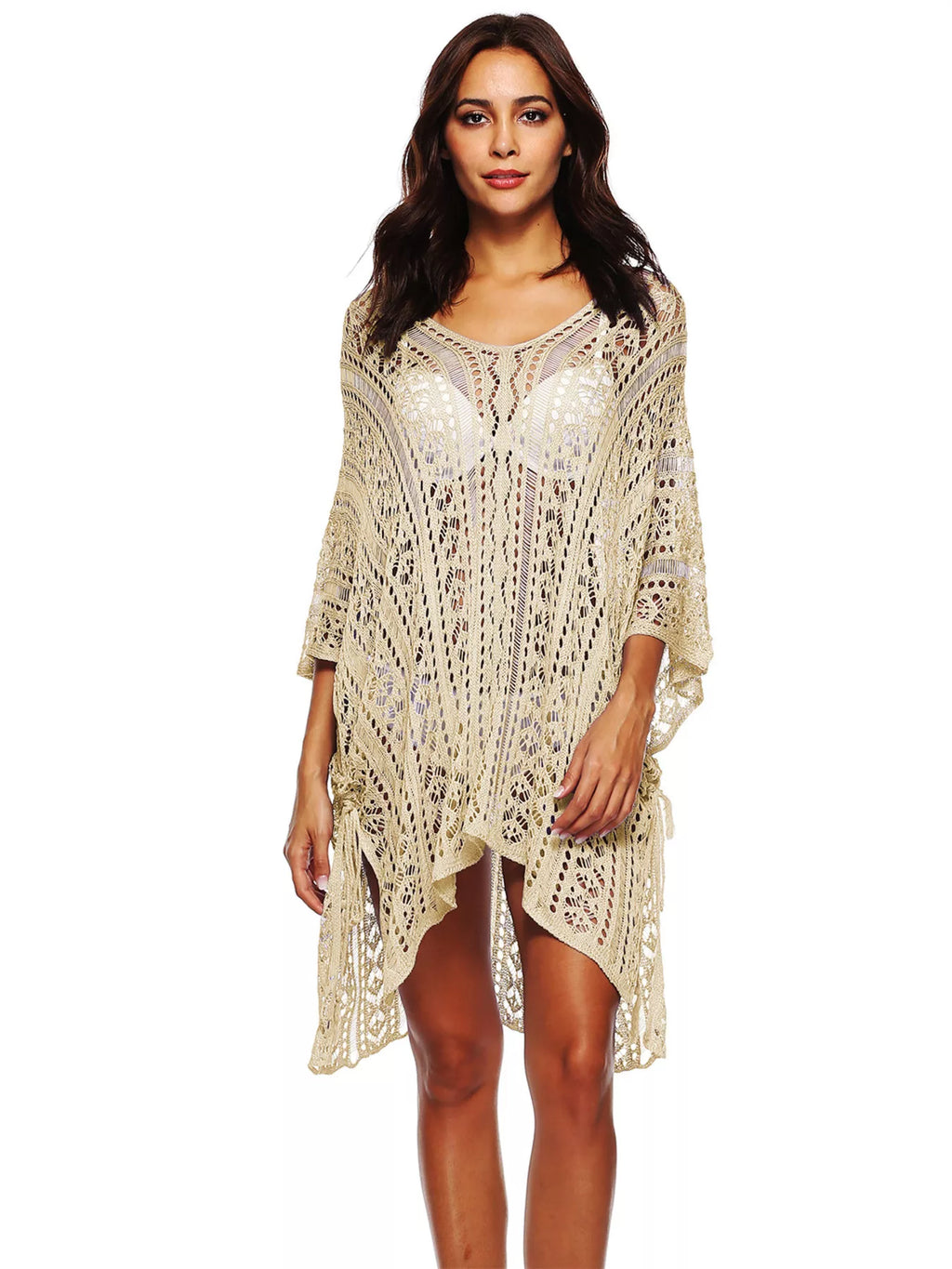 Crochet Knit V-Neck Cover-Up