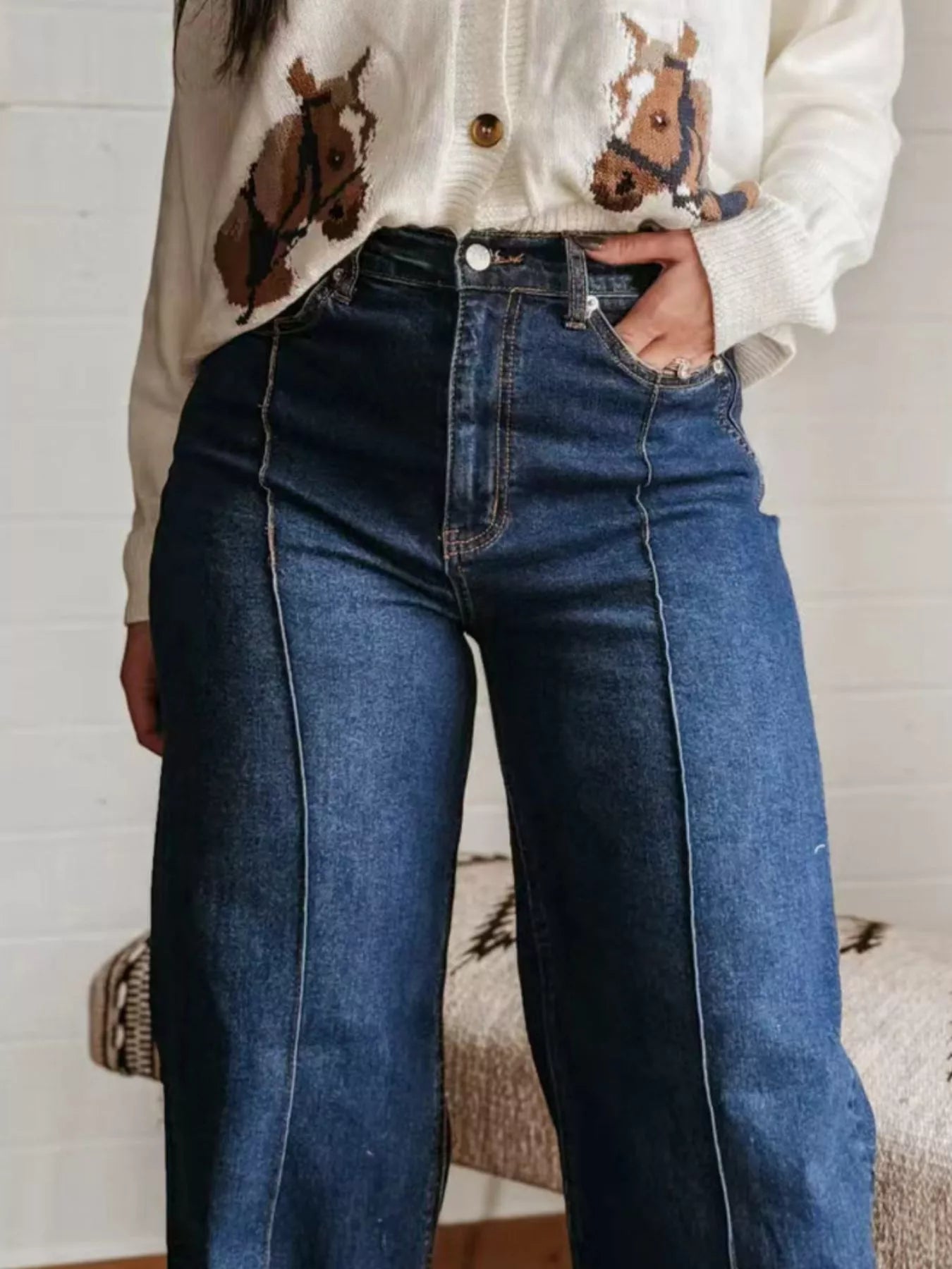 High-Waisted Wide Leg Jeans