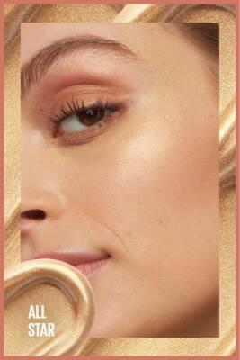 Maybelline Sunkisser Liquid Highlighter - 21 All Star: Natural Radiant Glow, Lightweight Shimmer Illuminator for Face & Skin