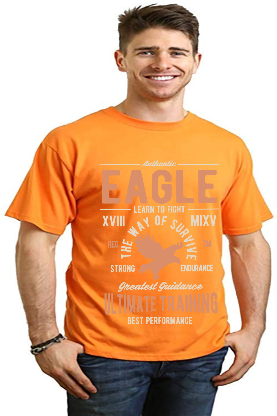 Spun Bamboo Eagle Men's Bamboo Viscose/Organic Cotton Short Sleeve Graphic T-Shirt — comparison shot