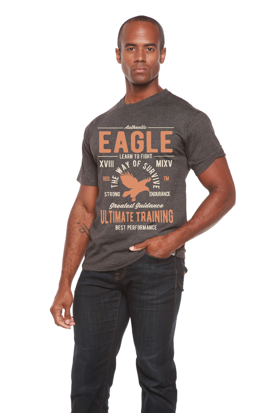 Spun Bamboo Eagle Men's Bamboo Viscose/Organic Cotton Short Sleeve Graphic T-Shirt — in-use photo