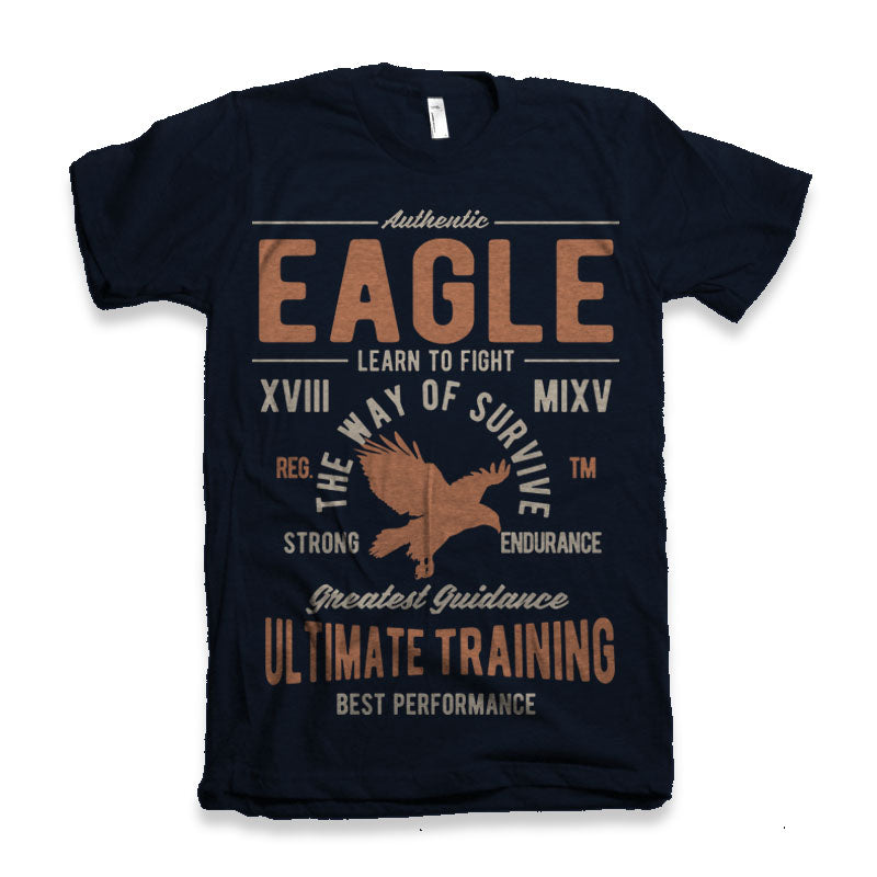 Spun Bamboo Eagle Men's Bamboo Viscose/Organic Cotton Short Sleeve Graphic T-Shirt — detail close-up