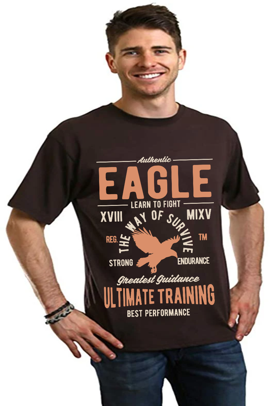 Spun Bamboo Eagle Men's Bamboo Viscose/Organic Cotton Short Sleeve Graphic T-Shirt — main product shot