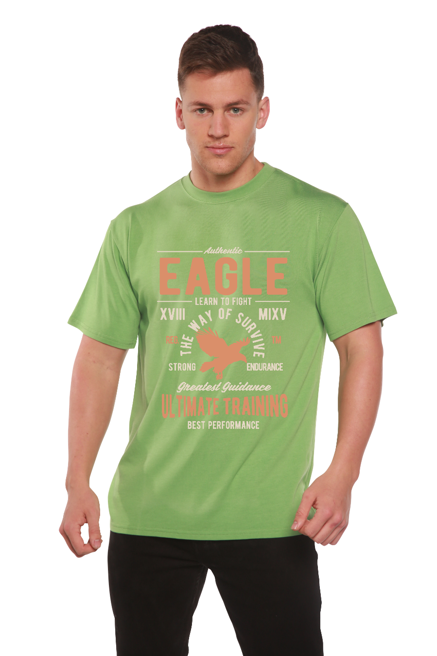 Spun Bamboo Eagle Men's Bamboo Viscose/Organic Cotton Short Sleeve Graphic T-Shirt — alternative angle